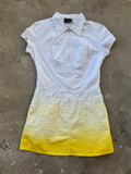 Fendi Cotton Mini Dress Color Gradient and Front Zip