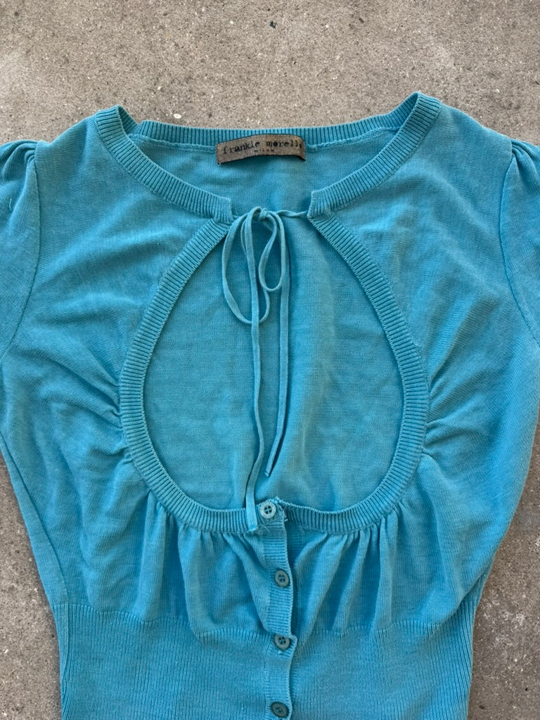 Frankie Morello Top with Front Openwork Neckline