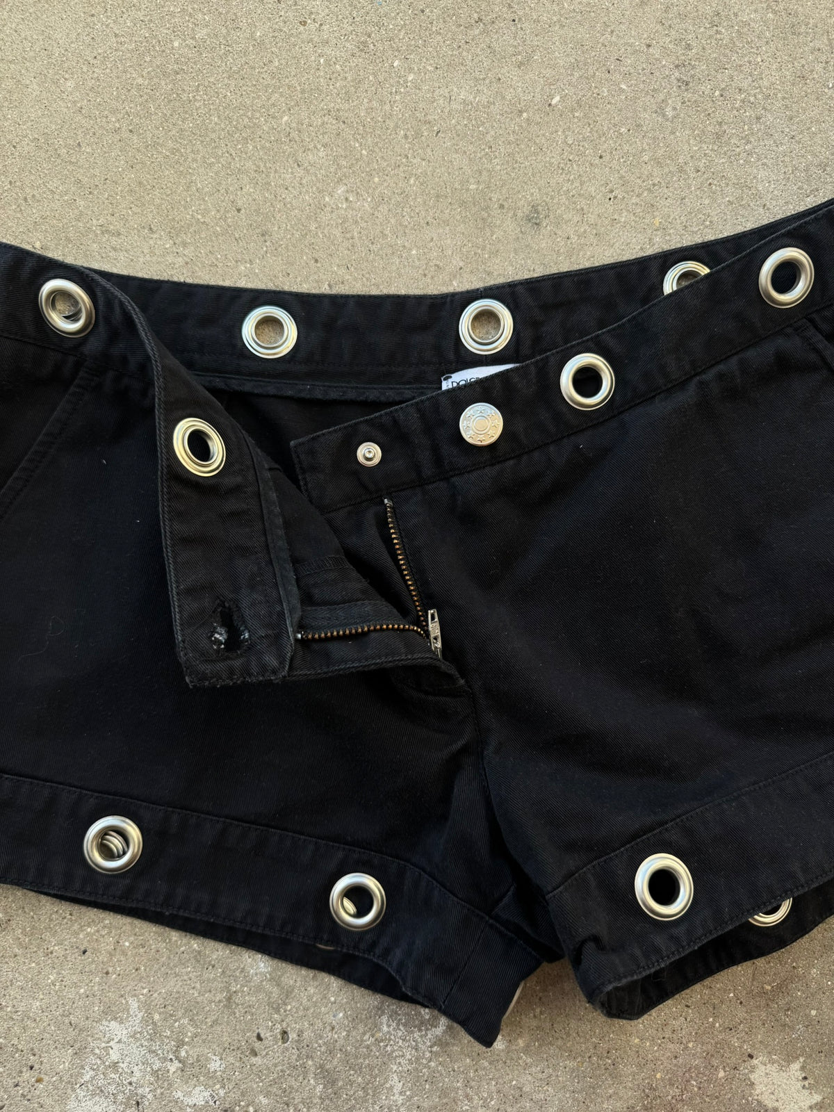Dolce & Gabbana Cotton Mini Short with Metal Eyelets Details