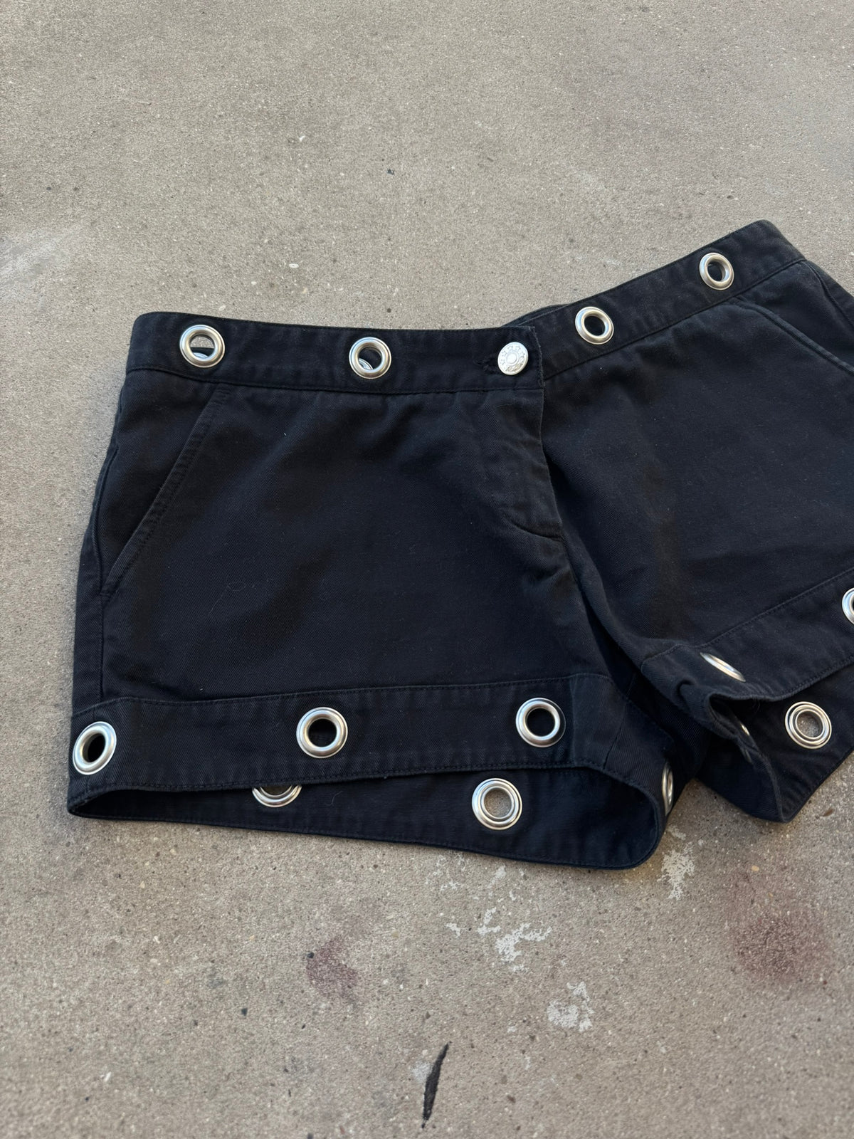 Dolce & Gabbana Cotton Mini Short with Metal Eyelets Details