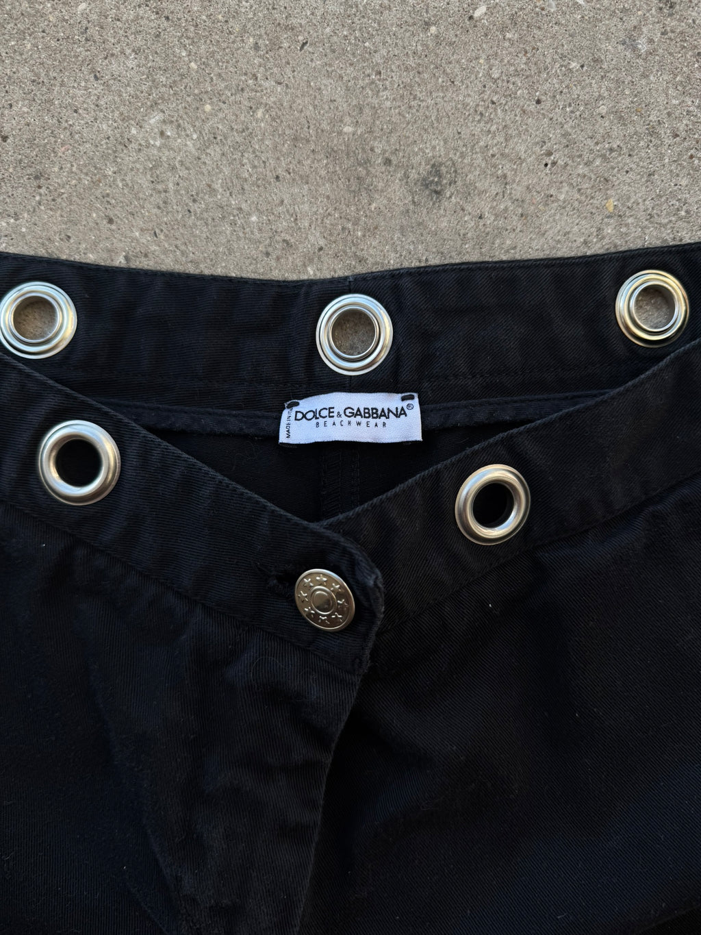 Dolce & Gabbana Cotton Mini Short with Metal Eyelets Details