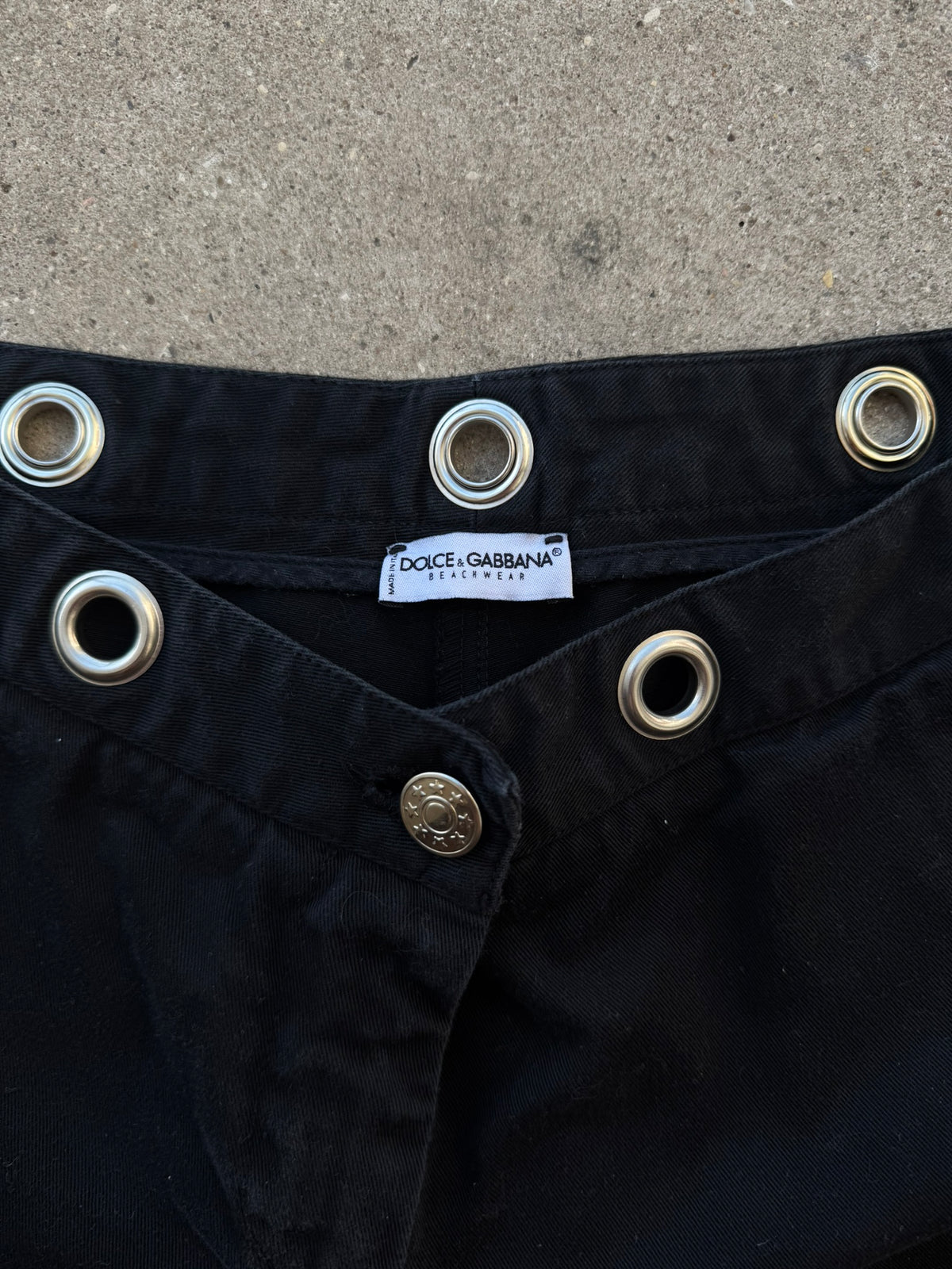 Dolce & Gabbana Cotton Mini Short with Metal Eyelets Details