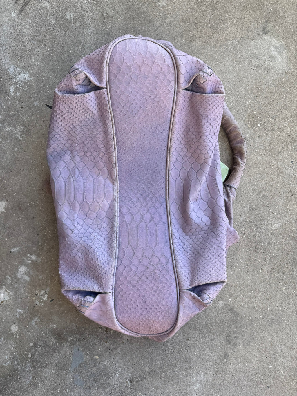 Blumarine Leather Loose Bag Python Effect Faded Lilac