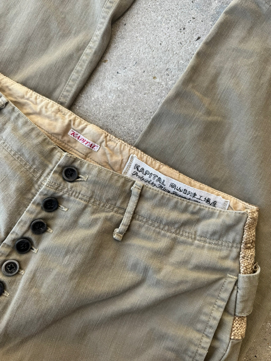 Kapital Baggy Cotton Military Pierrot Pants