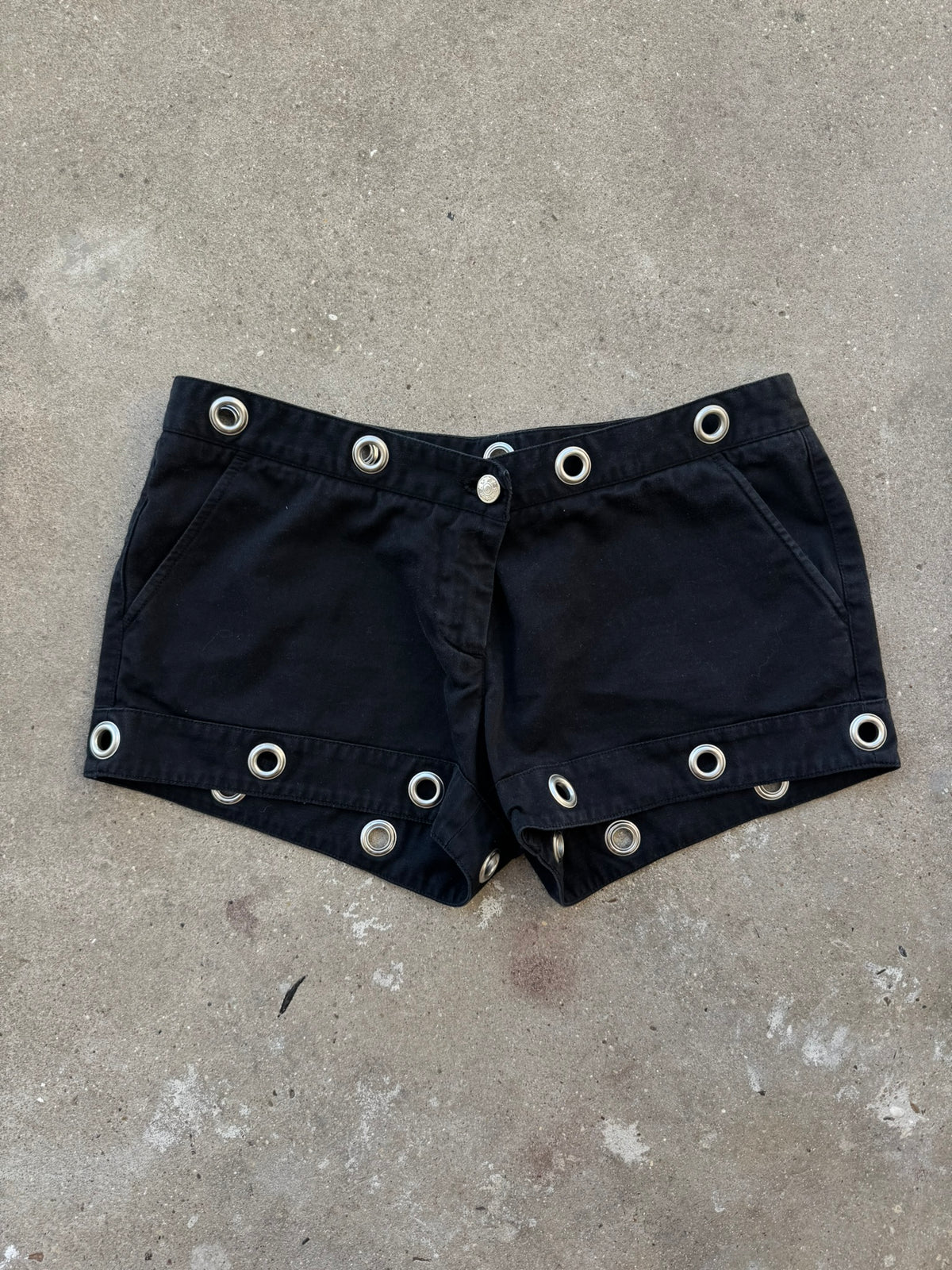 Dolce & Gabbana Cotton Mini Short with Metal Eyelets Details