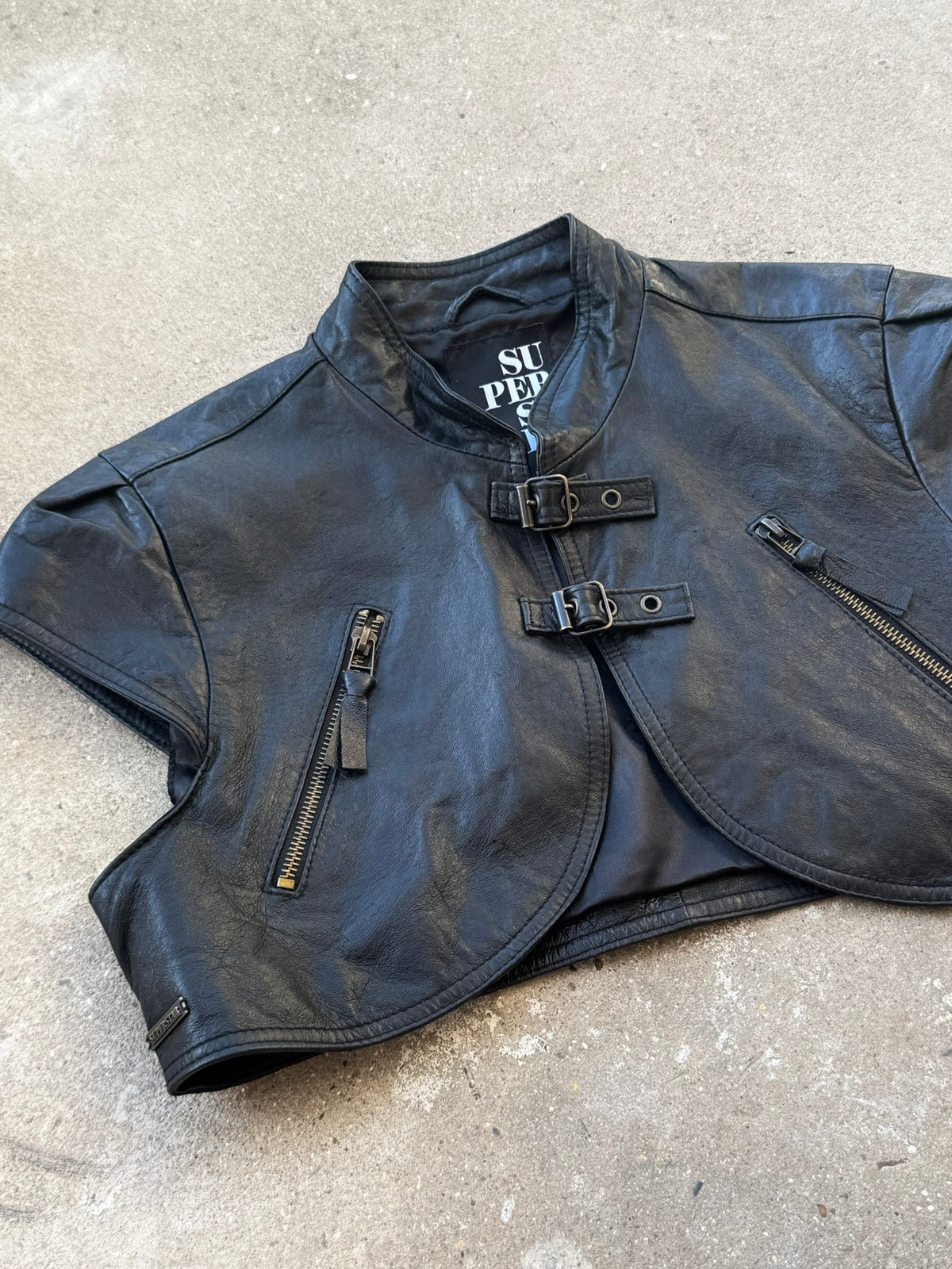 Vintage Mini Cropped Leather Bolero
