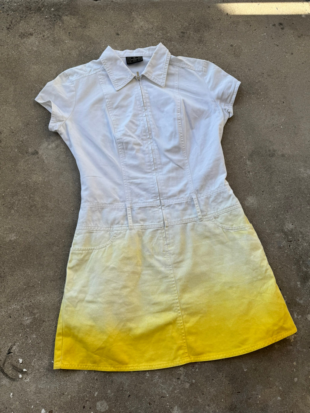 Fendi Cotton Mini Dress Color Gradient and Front Zip