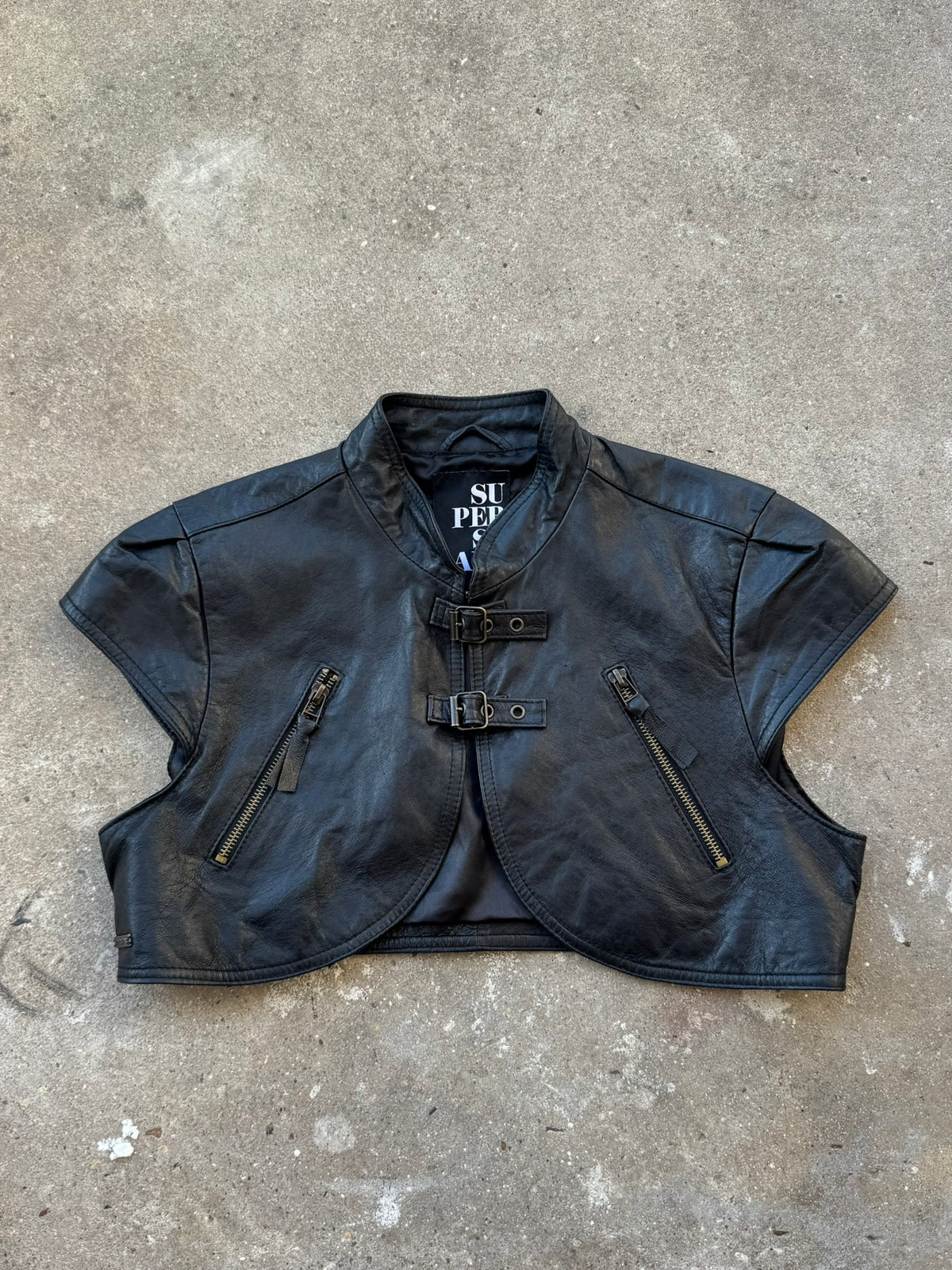 Vintage Mini Cropped Leather Bolero