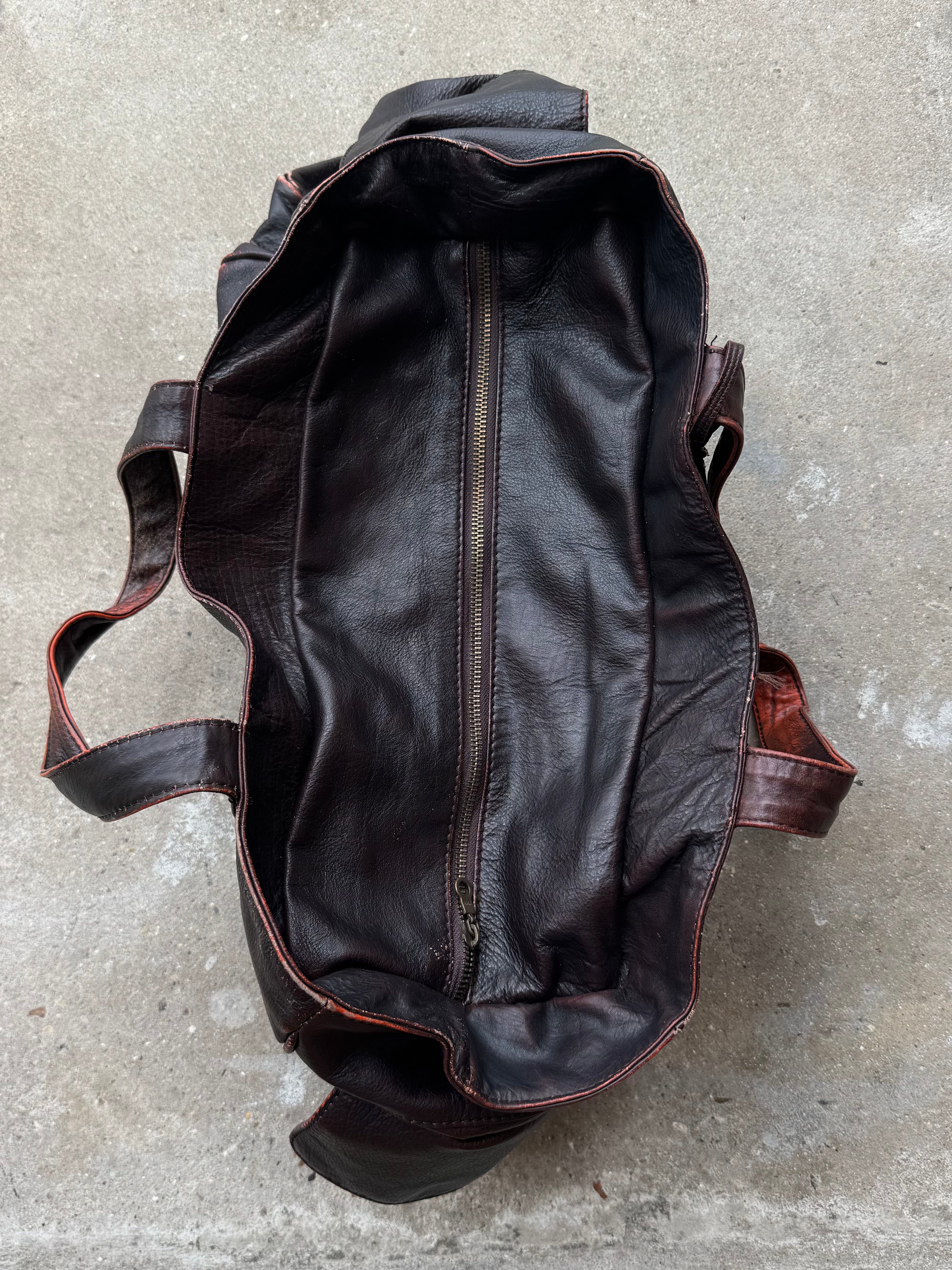 Antik Batik Distressed Leather Multi-Pocket Bag