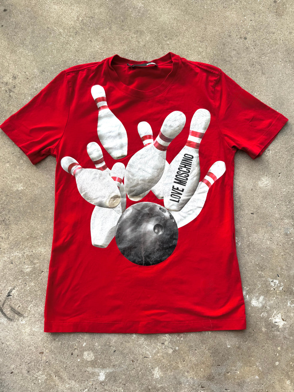 Love Moschino Cotton T-Shirt Bowling Scene