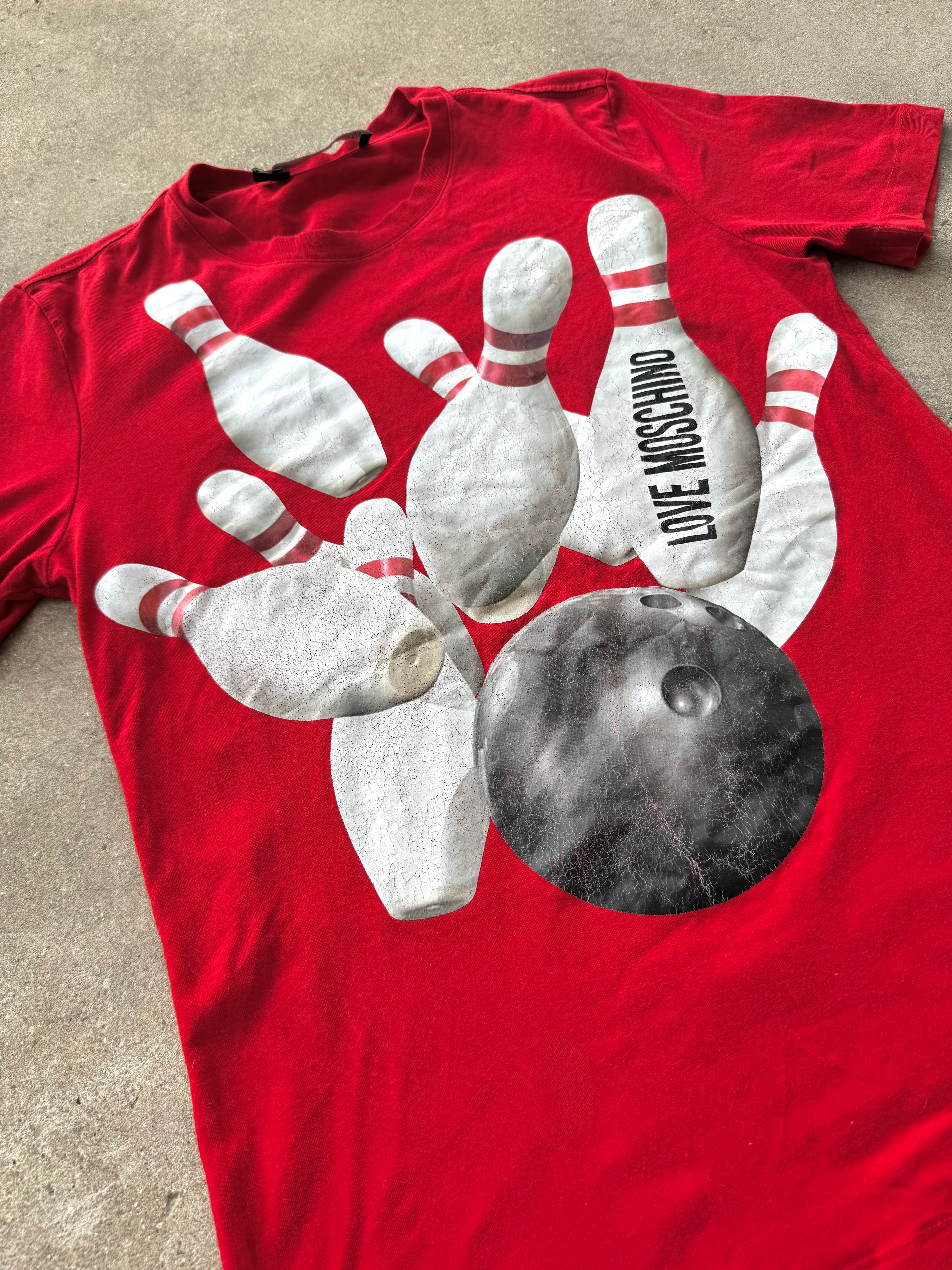 Love Moschino Cotton T-Shirt Bowling Scene