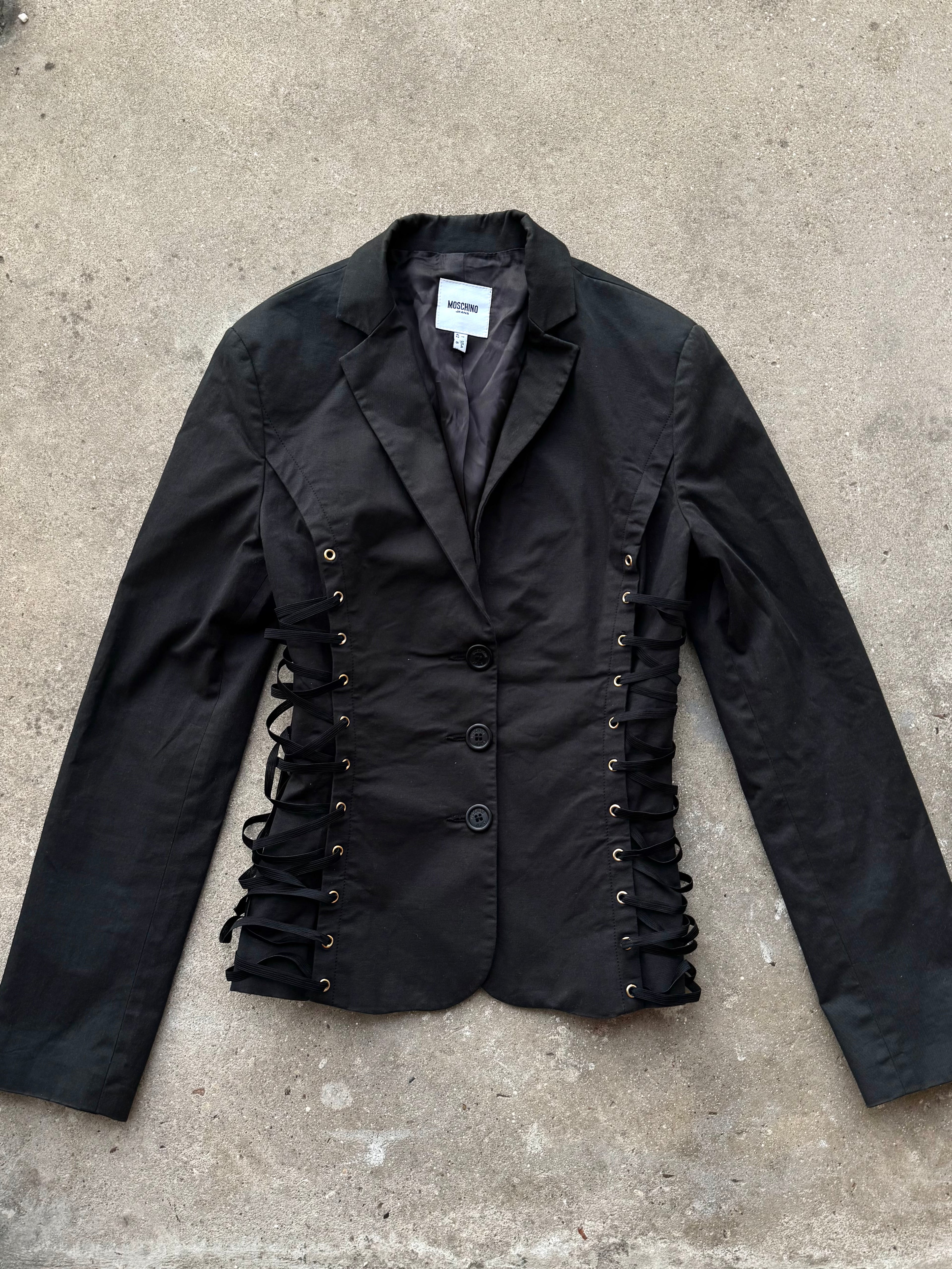 Moschino Blazer with Corset Lacing Drawstring