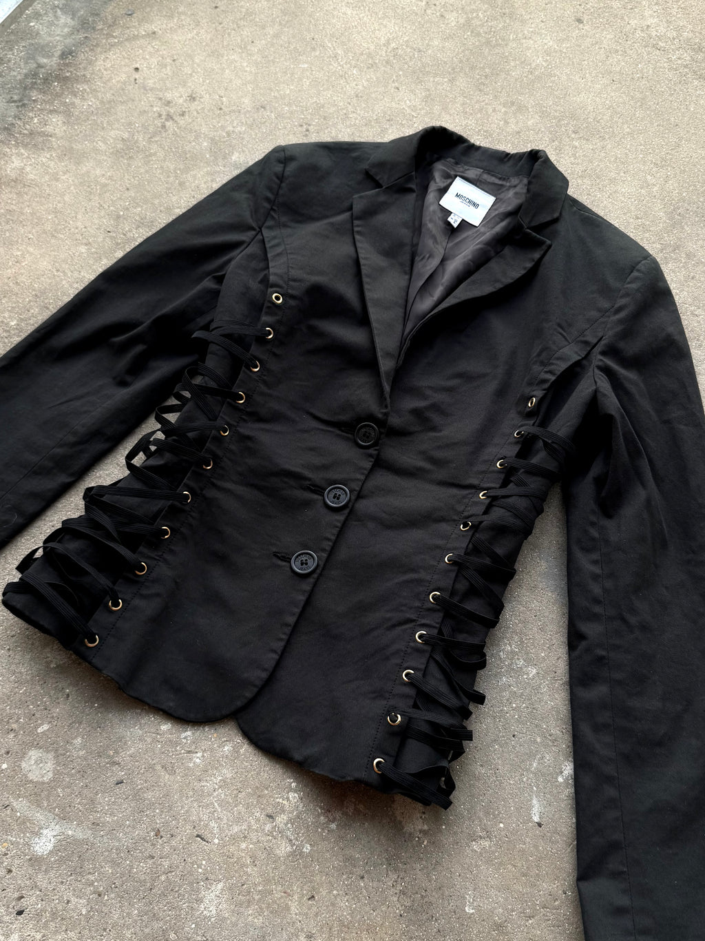 Moschino Blazer with Corset Lacing Drawstring