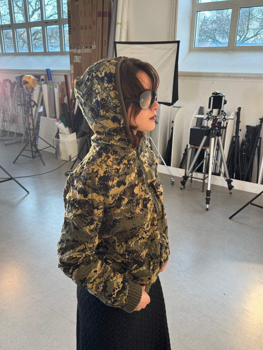 Vintage Reversible Military Wool Hoodie