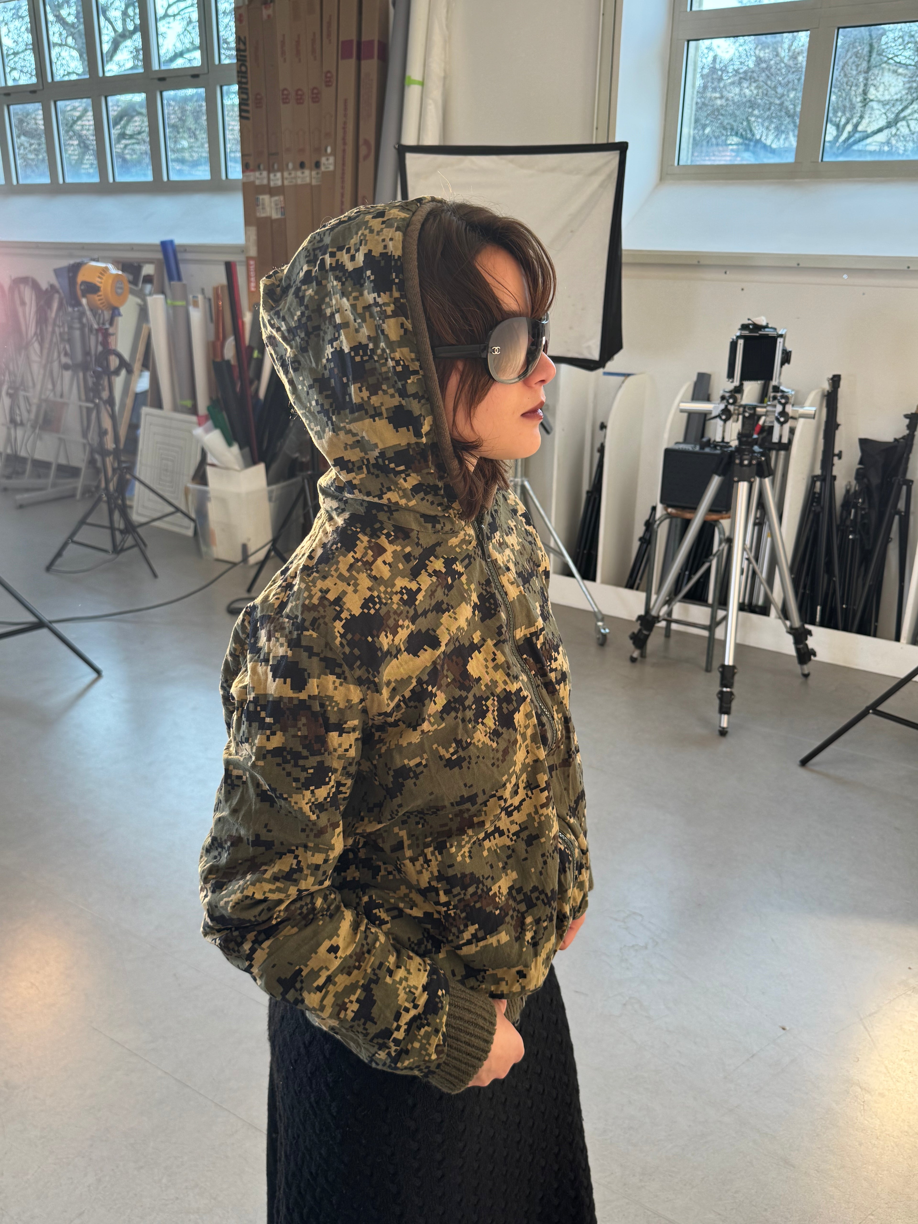 Vintage Reversible Military Wool Hoodie