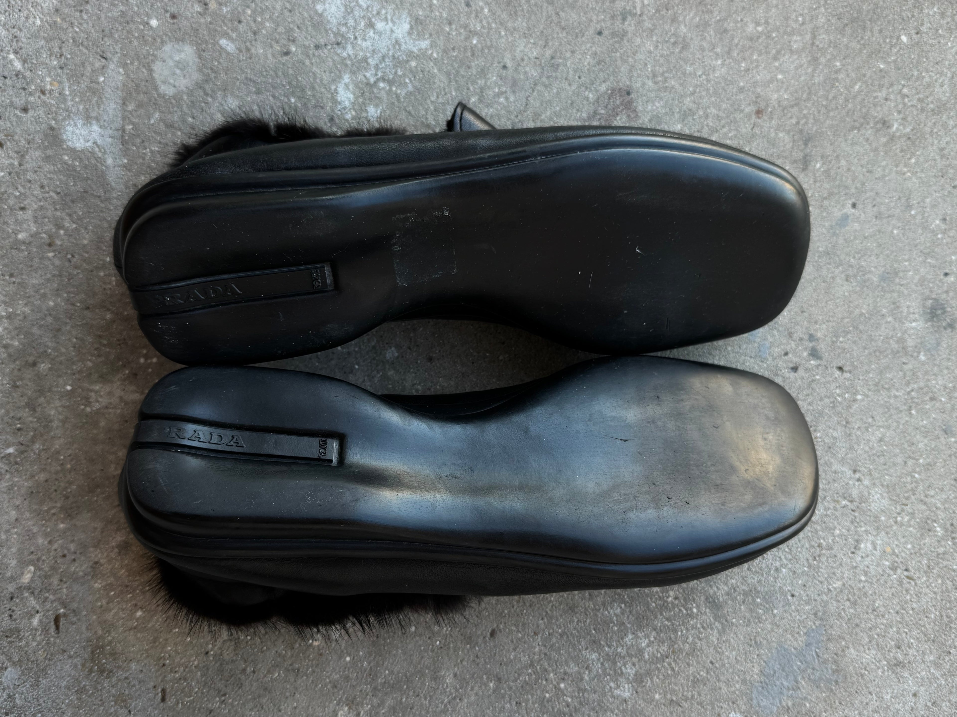Prada Sport Fur Leather Loafers