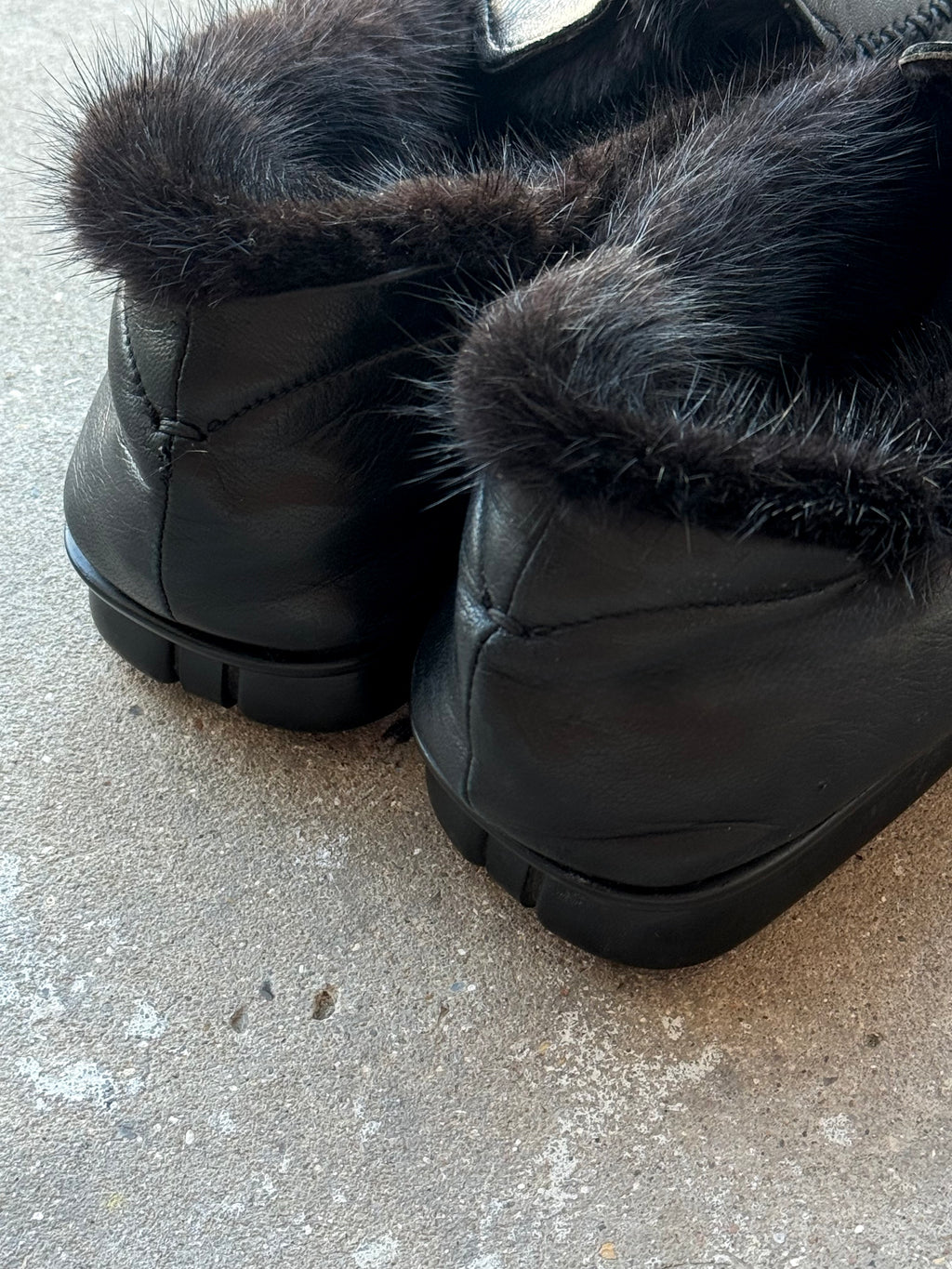 Prada Sport Fur Leather Loafers
