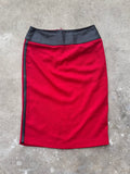 Dolce & Gabbana Fine Wool Crepe and Leather Pencil Skirt