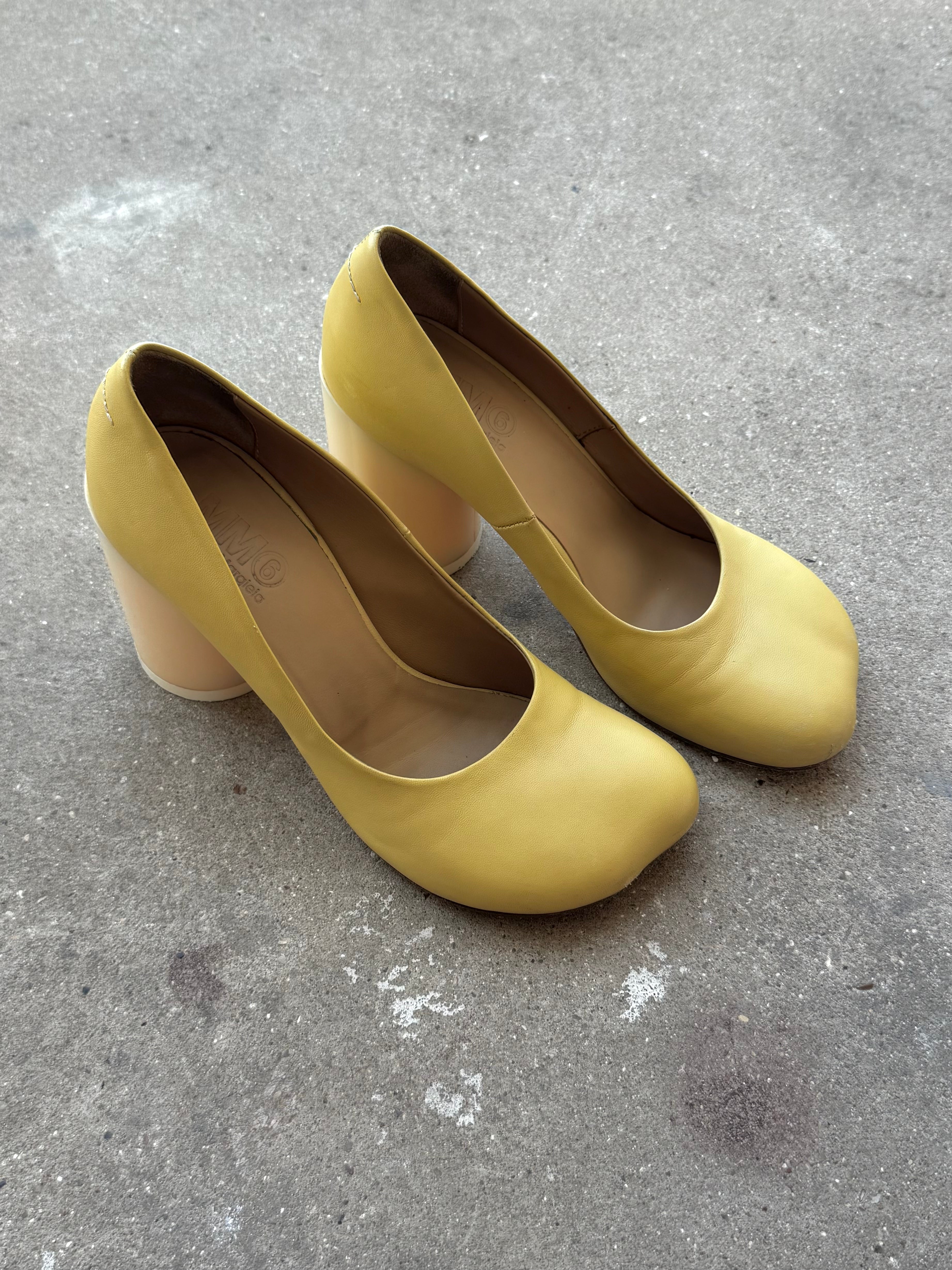 MM6 Maison Margiela Yellow Butter Anatomic Leather Escarpins