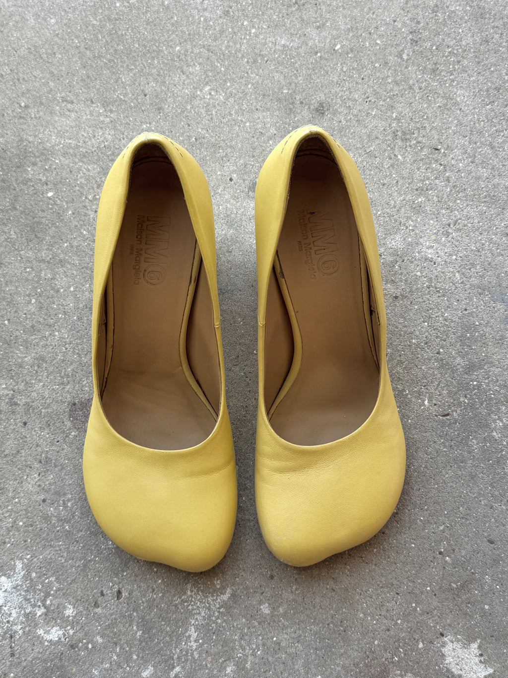 MM6 Maison Margiela Yellow Butter Anatomic Leather Escarpins