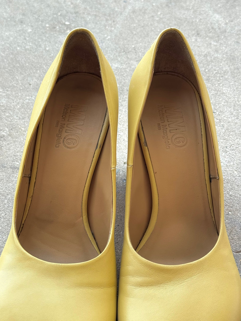 MM6 Maison Margiela Yellow Butter Anatomic Leather Escarpins