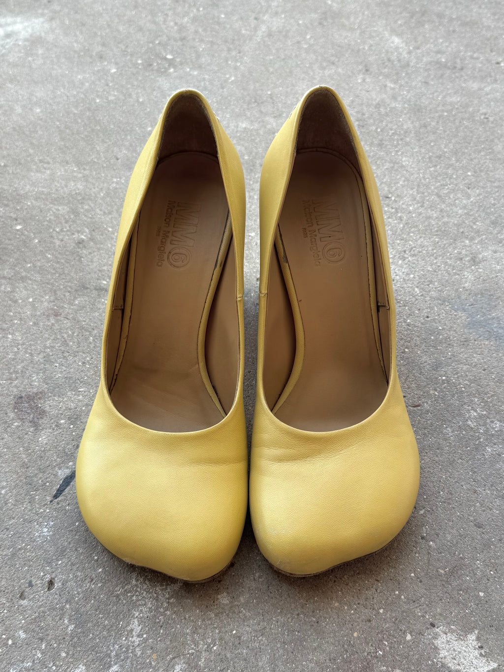 MM6 Maison Margiela Yellow Butter Anatomic Leather Escarpins