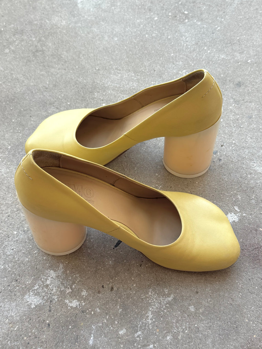 MM6 Maison Margiela Yellow Butter Anatomic Leather Escarpins