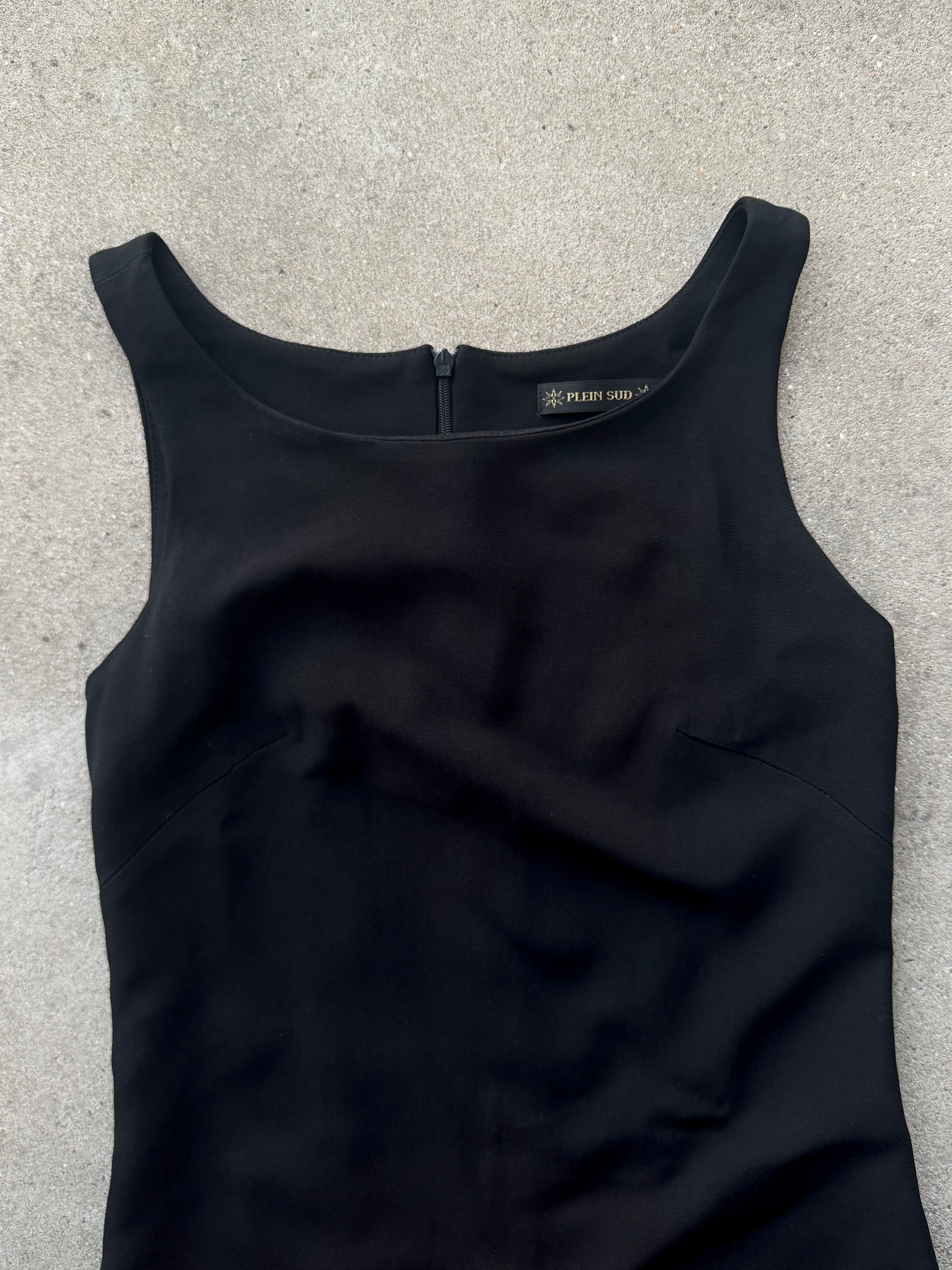 Plein Sud Textured Black Mini Dress