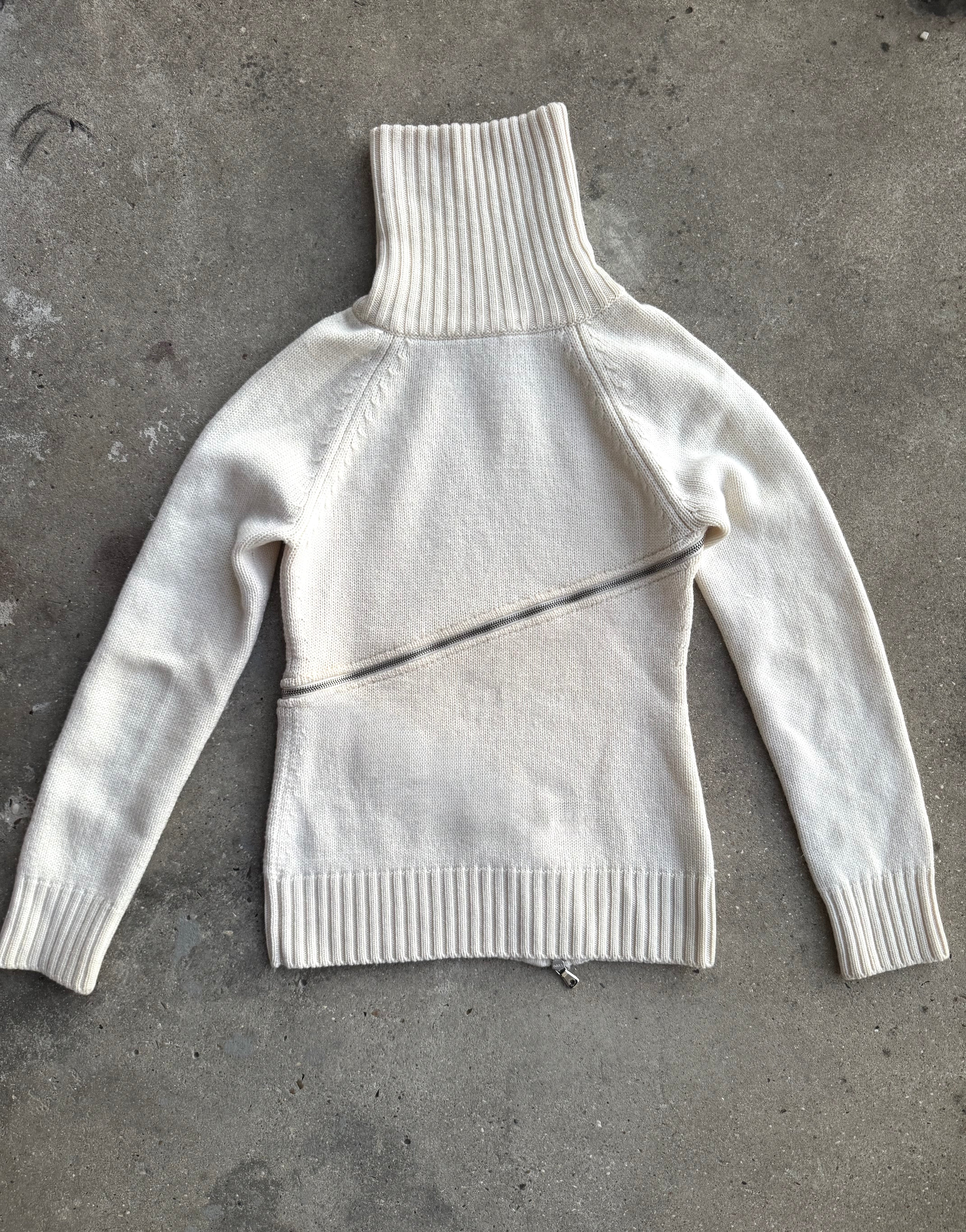 AW2003 Dolce & Gabbana Tornado Zip Turtleneck Beige