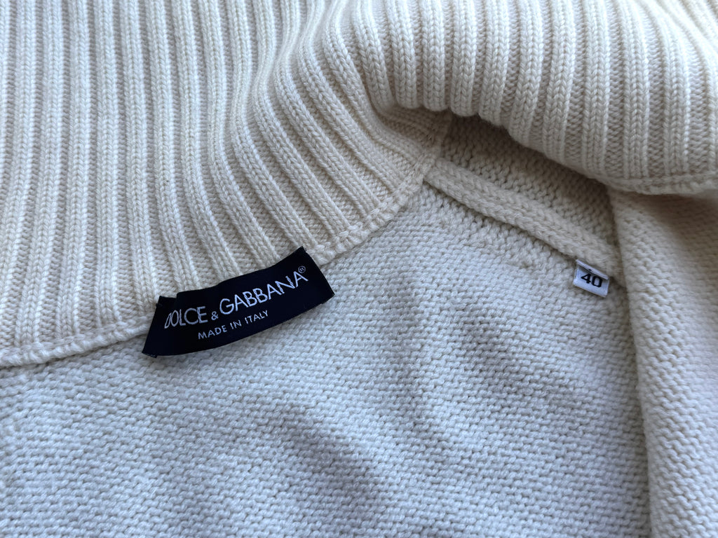AW2003 Dolce & Gabbana Tornado Zip Turtleneck Beige