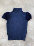 Armani Fur-Trim Short Sleeve Pull