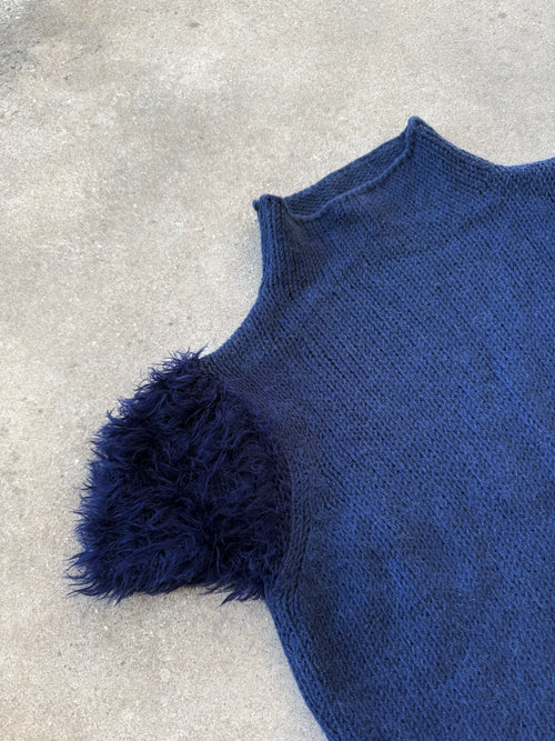 Armani Fur-Trim Short Sleeve Pull