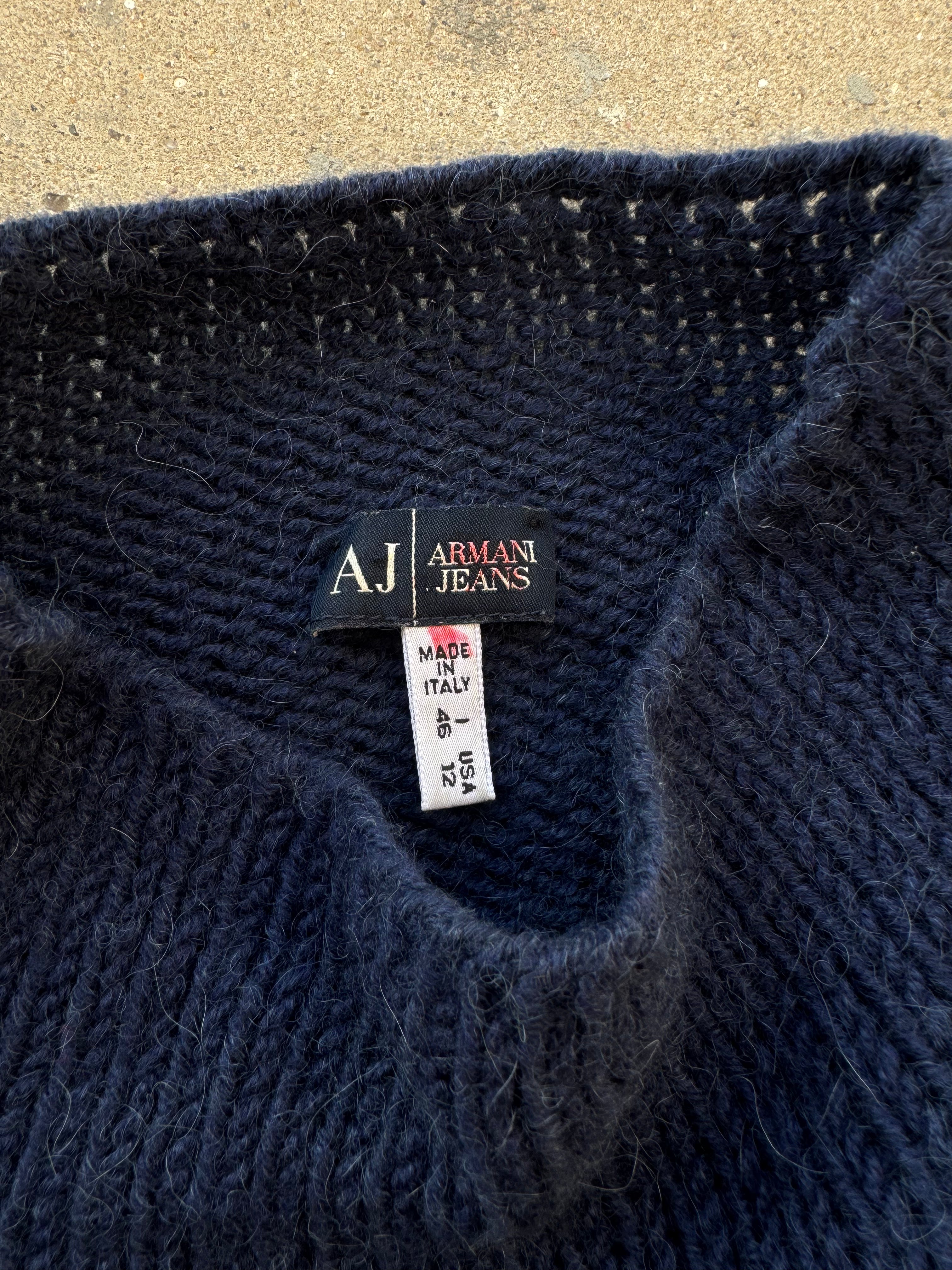 Armani Fur-Trim Short Sleeve Pull
