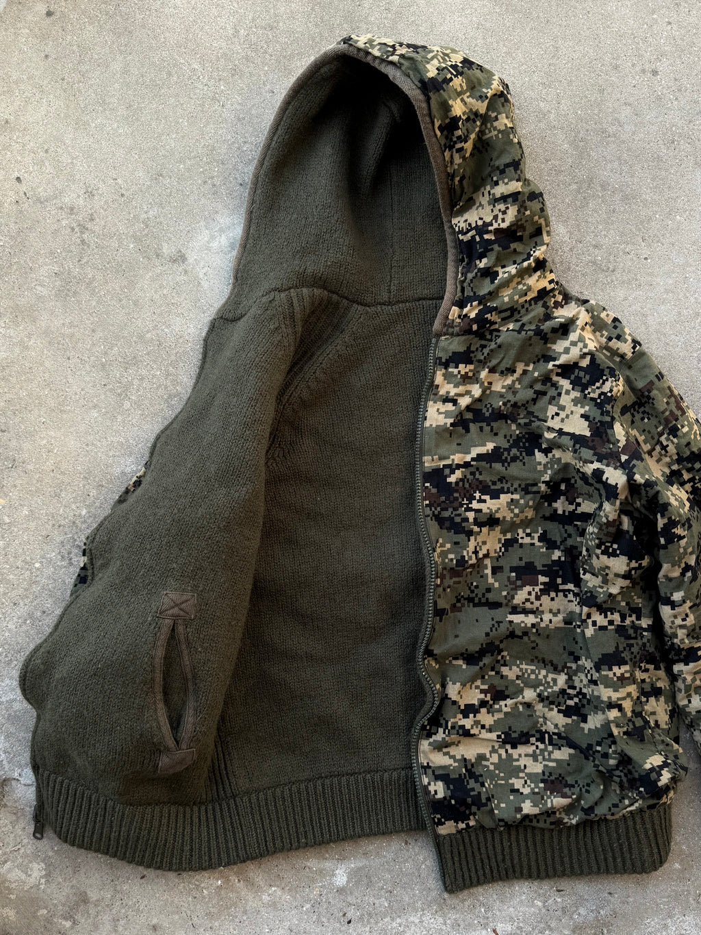 Vintage Reversible Military Wool Hoodie