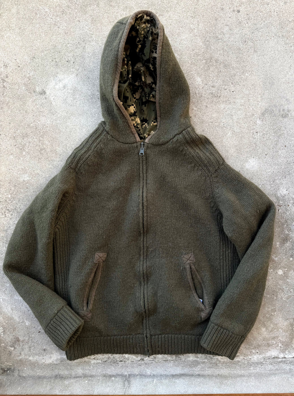 Vintage Reversible Military Wool Hoodie