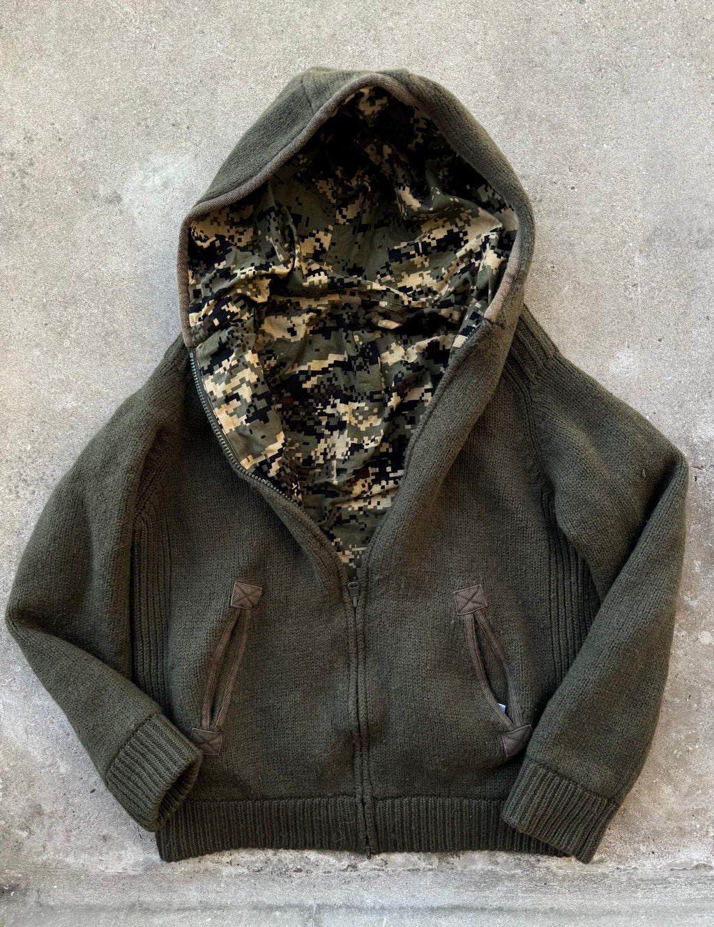 Vintage Reversible Military Wool Hoodie