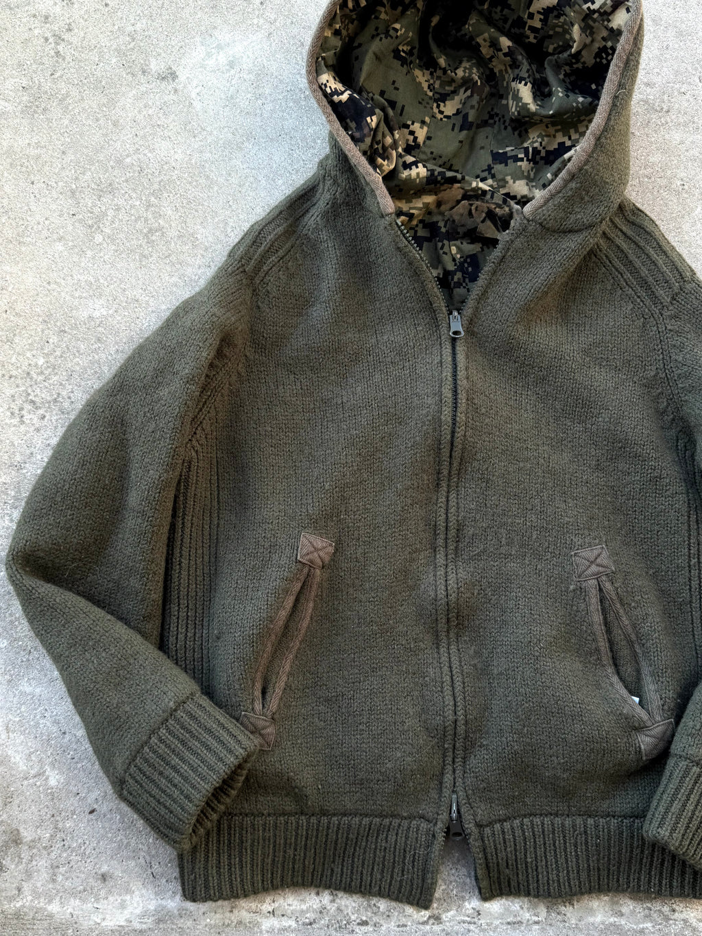 Vintage Reversible Military Wool Hoodie
