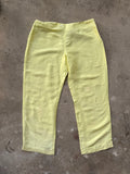 Vintage Butter Yellow Silk Capri Pants