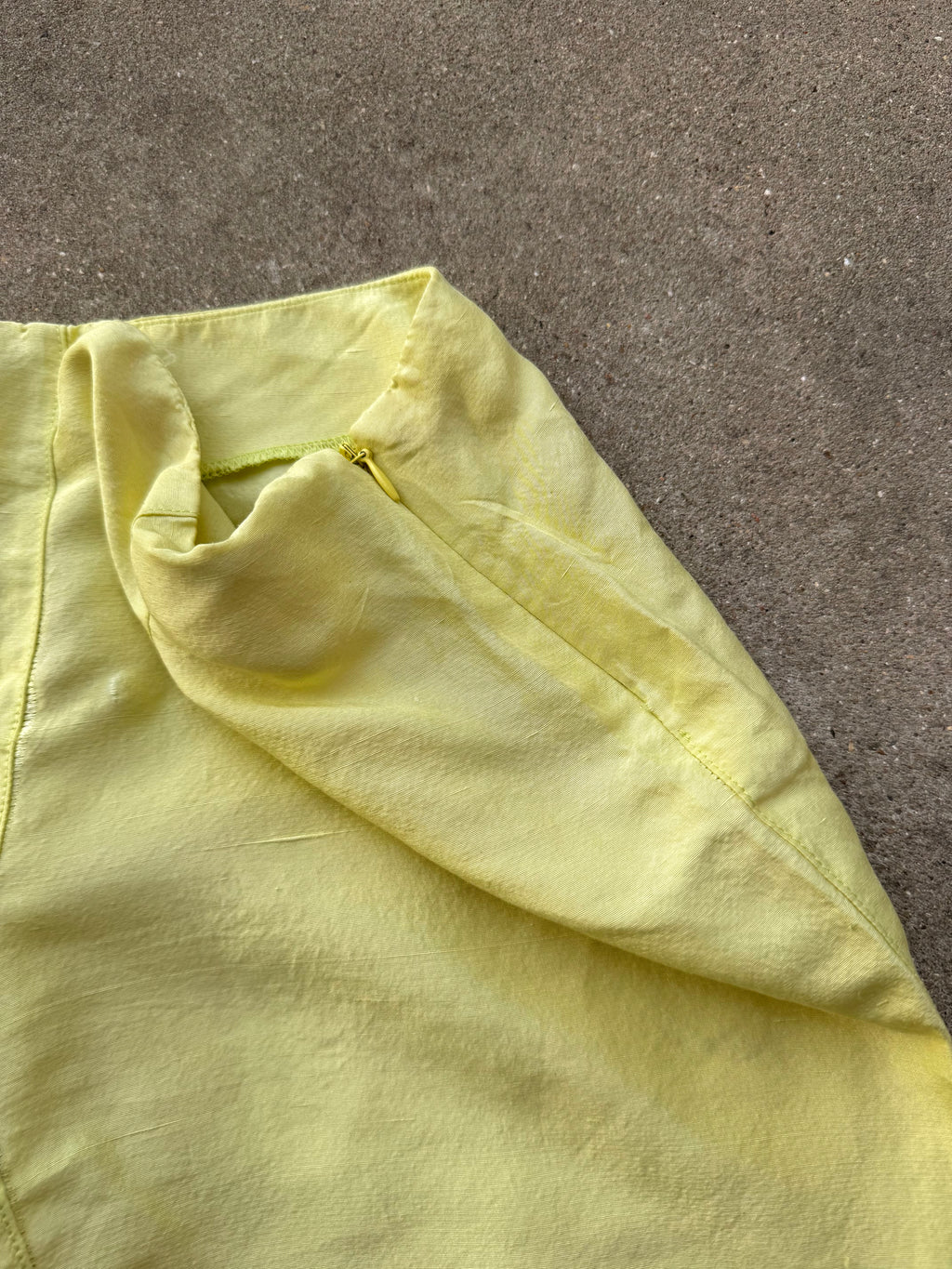 Vintage Butter Yellow Silk Capri Pants