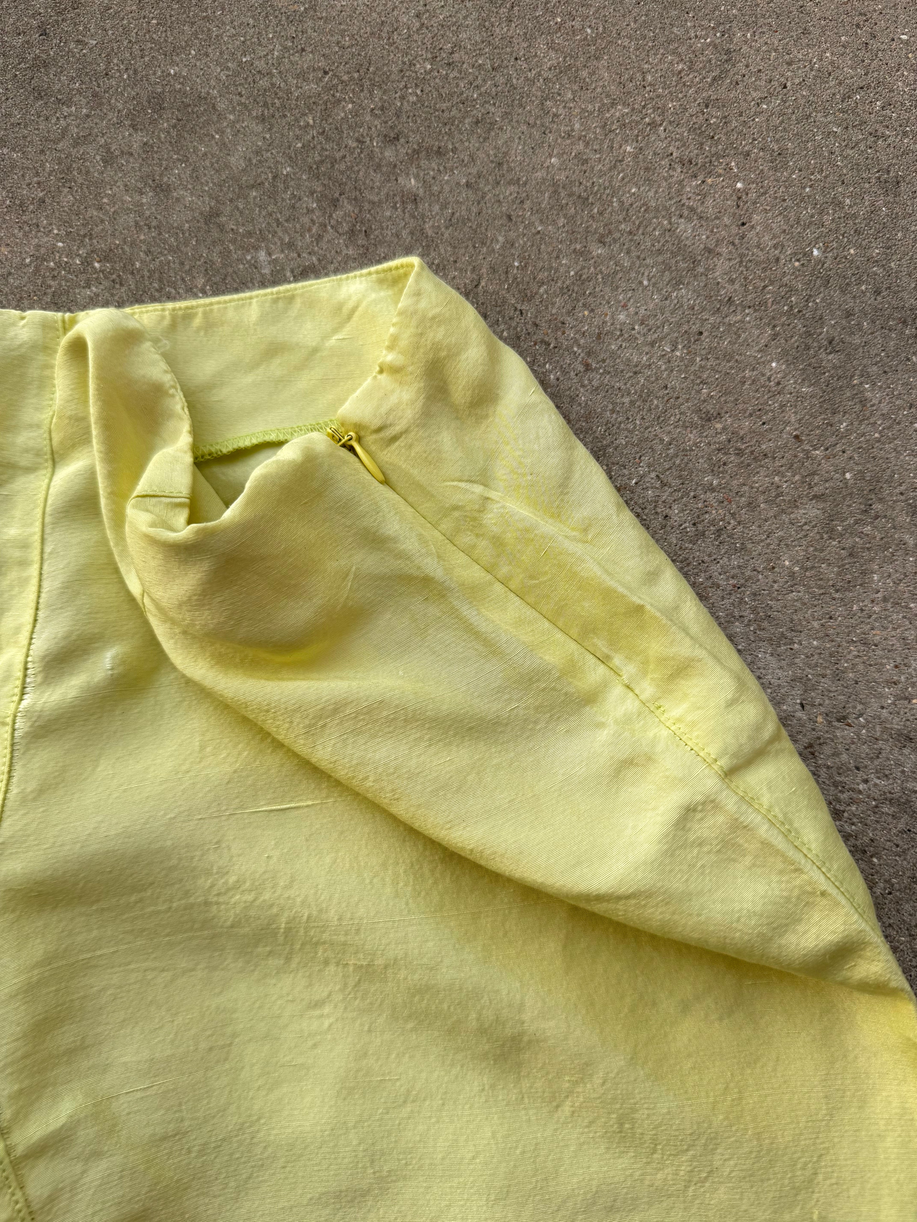 Vintage Butter Yellow Silk Capri Pants